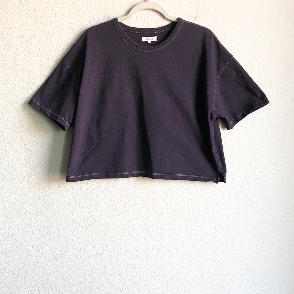 Madewell Oversized Tee Dark Purple Wash Short Sleeve Cotton AI228 - Picture 2 of 10
